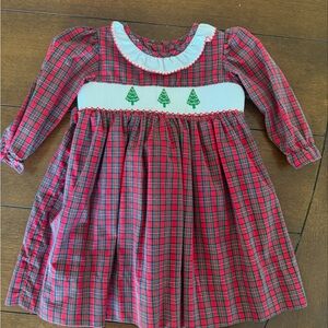 Edgehill Collection Red Plaid Dress with Green Accents